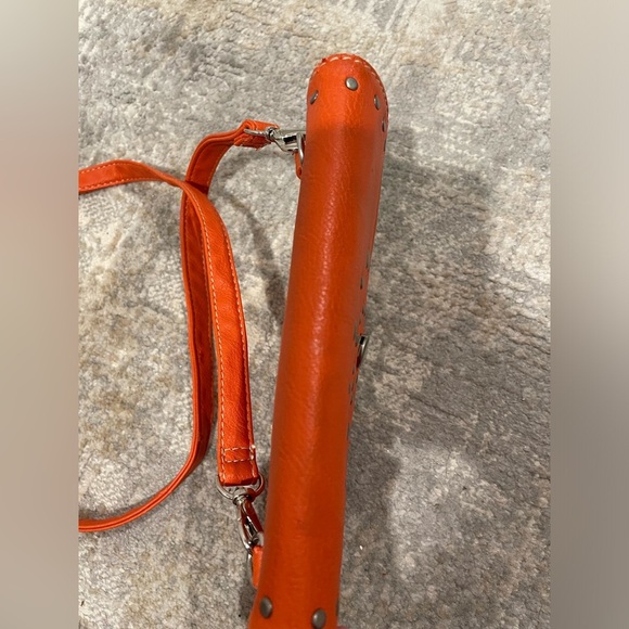 Grace Adele Orange Crossbody Shoulder Purse Handbag Bag Studded Card Slots - Picture 7 of 12